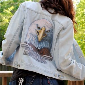 Vintage Harley Davidson Patch Denim Levi’s Jacket